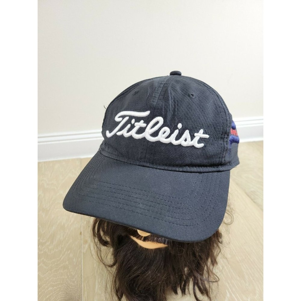Titleist CAPE Golf Hat Baseball Cap Black Strapback Embroidered Sports